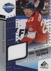 2025-26 SP Game Used 2024 Global Series Stars vs. Panthers Fabrics Carter Verhaeghe #GSF2-12 card