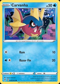 2021 Evolving Skies Carvanha #35 card