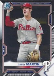 2021 Bowman Chrome Prospects Casey Martin #BCP-92 card