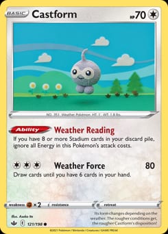 Chilling Reign Castform #121 card