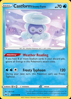 Chilling Reign Castform Snowy Form #34 card