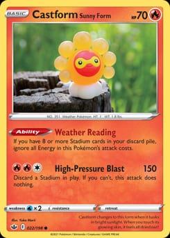 Chilling Reign Castform Sunny Form #22 card