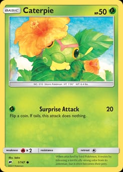 Burning Shadows Caterpie #1 card