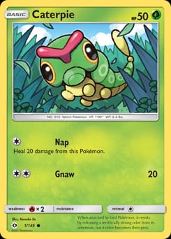 2017 Sun & Moon Caterpie #1 card