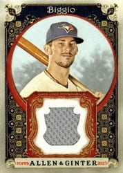 2023 Topps Allen & Ginter Relics (Pattern B) Cavan Biggio #AGRB-CBI