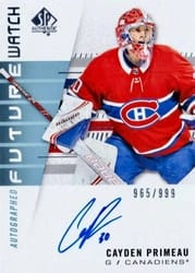 2019-20 SP Authentic Base Set Cayden Primeau #244 card