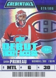 2019-20 Upper Deck Credentials Base Set Cayden Primeau #60 card