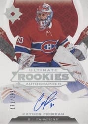2019-20 Upper Deck Ultimate Collection Base Set Cayden Primeau #157 card