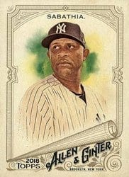 2018 Topps Allen & Ginter Base Set CC Sabathia #144 card