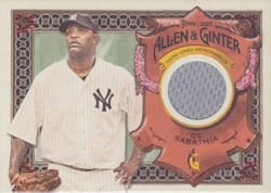 2022 Topps Allen & Ginter Relics (Pattern A) CC Sabathia #AGRA-CS card