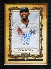 2025 Topps Gilded Collection Topps Gallery of Gold Autographs CC Sabathia #GOG-CC card