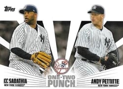 2023 Topps One-Two Punch CC Sabathia / Andy Pettitte #12P-4 card