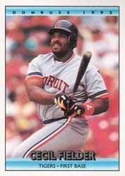 1992 Donruss Base Set Cecil Fielder #206 card