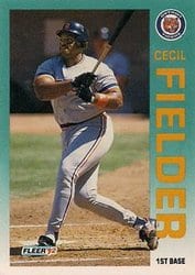 1992 Fleer Base Set Cecil Fielder #133 card
