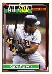 1992 Topps Base Set Cecil Fielder #397 card