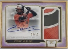 2024 Topps Definitive Collection Framed Autograph Patch Cedric Mullins #FAPC-CM card