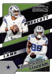 2022 Panini Contenders Touchdown Tandems CeeDee Lamb / Dak Prescott #TDT-DAL card