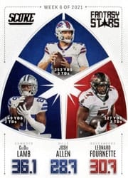 2022 Score Fantasy Stars CeeDee Lamb / Josh Allen / Leonard Fournette #FS6 card