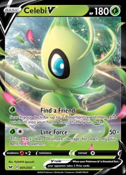 2020 Sword & Shield Celebi V #1 card