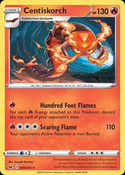 Sword & Shield Centiskorch #39 card