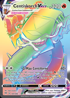 2020 Darkness Ablaze Centiskorch VMAX #191 card