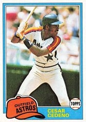 1981 Topps Base Set Cesar Cedeno #190 card