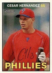 2016 Topps Heritage Base Set Cesar Hernandez #129 card