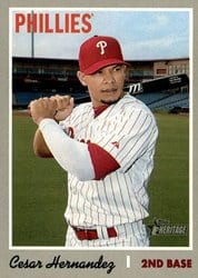 2019 Topps Heritage Base Set Cesar Hernandez #288 card