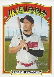 2021 Topps Heritage Base Set Cesar Hernandez #270 card