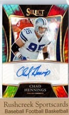 2021 Panini Select Signatures Select Chad Hennings #SSP-CHE card