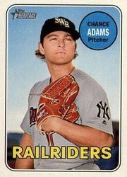 2018 Topps Heritage Minor League Base Set Chance Adams #174 card