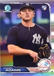 2019 Bowman Chrome Base Set Chance Adams #16 card