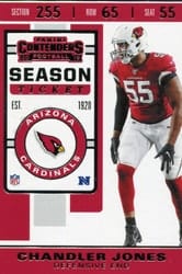 2019 Panini Contenders Base Set Chandler Jones #95 card