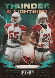 2019 Panini Playoff Thunder & Lightning Chandler Jones / Patrick Peterson #17 card