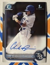 2022 Bowman Draft Chrome Autographs Chandler Simpson #CDA-CSN card