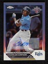 2023 Topps Pro Debut Chrome Autographs Refractor Chandler Simpson #PDC-184 card