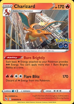 2022 Pokémon GO Charizard #10 card