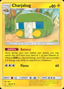 Unbroken Bonds Charjabug #58 card