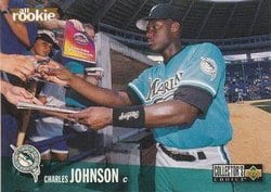 1996 Collector's Choice Base Set Charles Johnson #155 card
