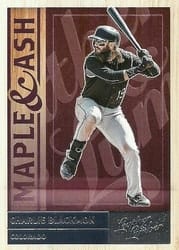 2019 Panini Leather & Lumber Maple and Ash Charlie Blackmon #MA-1 card