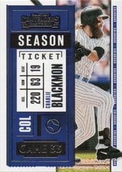 2020 Panini Contenders Base Set Charlie Blackmon #91 card