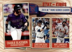 2019 Topps Big League Base Set Charlie Blackmon / Christian Yelich / Matt Carpenter #346 card
