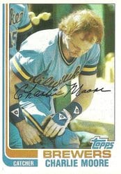 1982 Topps Base Set Charlie Moore #308 card