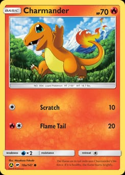 2017 Burning Shadows Charmander #18a card