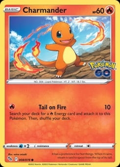 2022 Pokémon GO Charmander #8 card