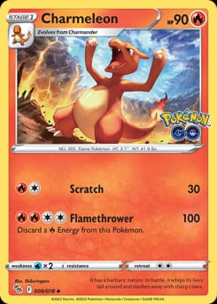 2022 Pokémon GO Charmeleon #9 card