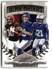 2024 Panini Prestige Alma Maters Chase Brown / Devon Witherspoon / Tommy DeVito #24 card