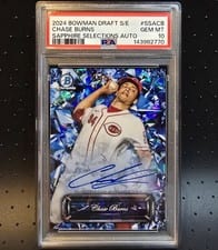2024 Bowman Draft Sapphire Edition Selections Autographs Chase Burns #SSA-CB card