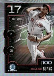 2025 Bowman Bowman Scouts Top 100 Chase Burns #BTP-17 card