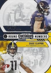 2020 Panini Contenders Round Numbers Chase Claypool / Cole Kmet #RN-KC card